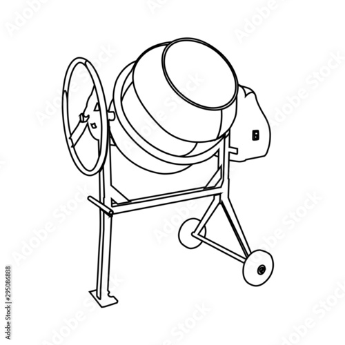 concrete mixer contour vector illustration