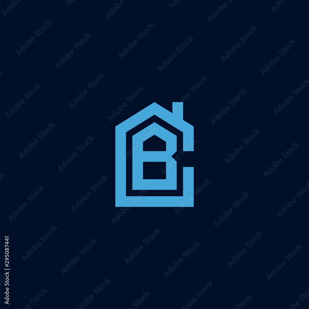 Initial letter CB BC house abstract logo icon design minimalist monogram property real estate symbol concept vector Initial letter CB BC house abstract logo icon design minimalist monogram property real estate symbol concept vector