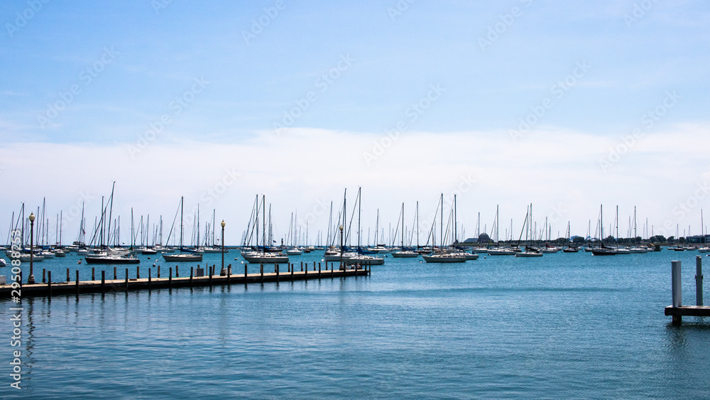 Sailboats on Lake Michigan