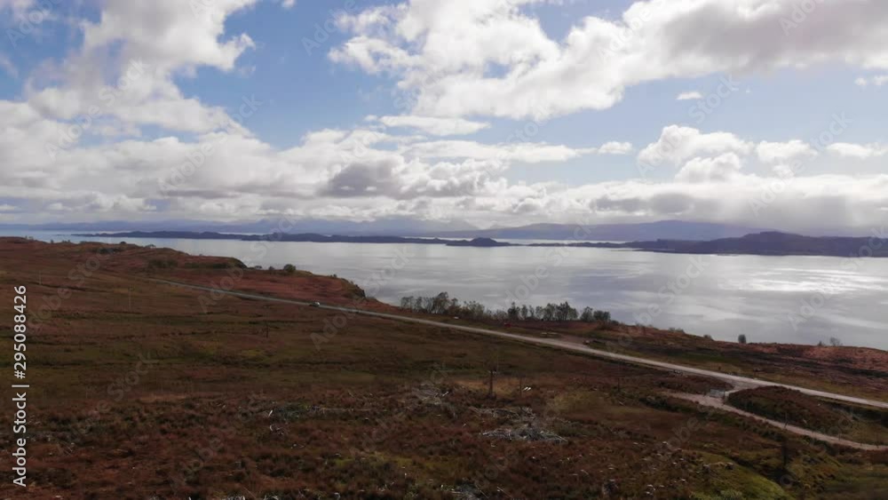 Scotland Highlands Aerial View Over Sound Of Ramsay Isle Of Skye Heathland The Storr Scotland Highlands Aerial View Over Sound Of Ramsay Isle Of Skye Heathland The Storr