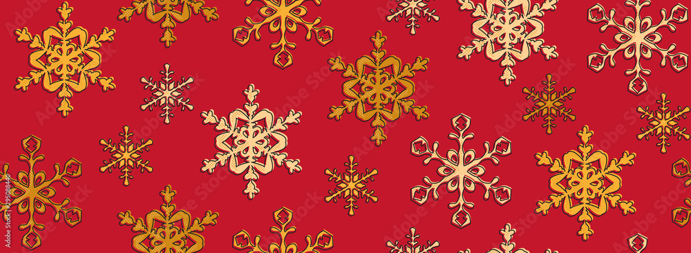 Seamless repeating Christmas pattern, wrapping paper design, red background Seamless repeating Christmas pattern, wrapping paper design, red background