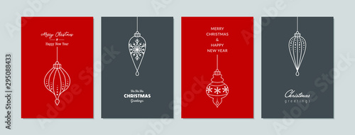 Merry Christmas cards set with hand drawn elements. Doodles and sketches vector Christmas illustrations, DIN A6.