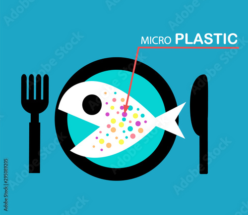 ocean micro plastic pollution concept.