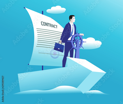 Business strategy. The businessman chooses a direction for successful performance of the contract