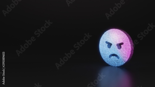 science glitter symbol of angry icon 3D rendering