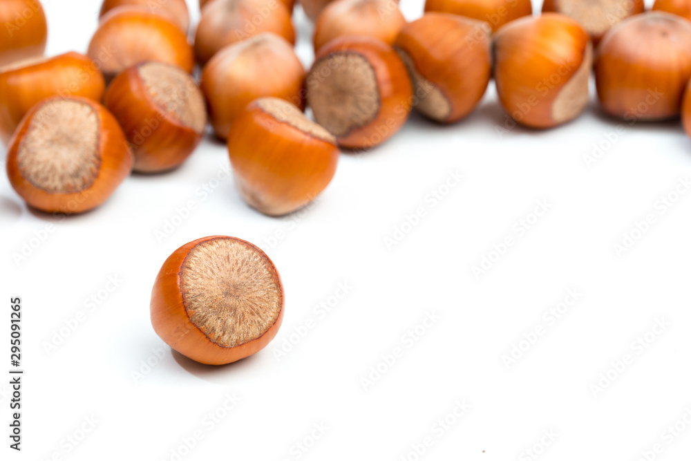 Hazelnuts isolated on white background - Image Hazelnuts isolated on white background - Image
