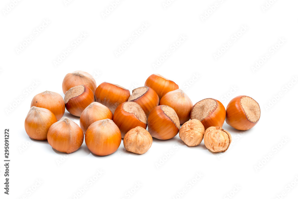 Hazelnuts isolated on white background - Image Hazelnuts isolated on white background - Image