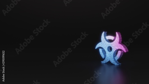 science glitter symbol of biohazard icon 3D rendering