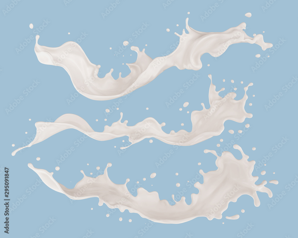 set of Milk ripple splash background element, 3d rendering. set of Milk ripple splash background element, 3d rendering.