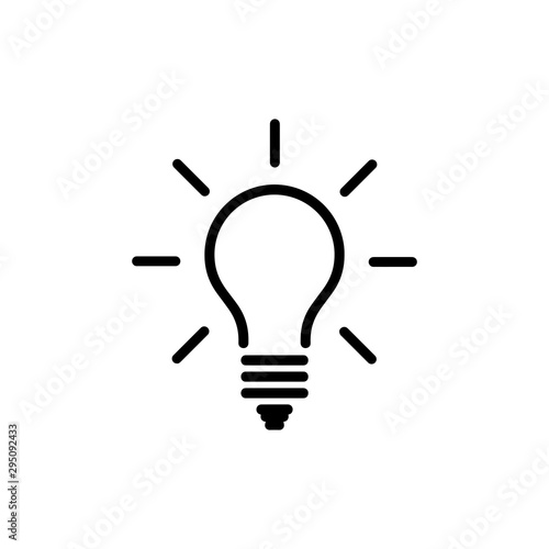 Light Bulb line icon vector, isolated on white background. Idea sign, solution, thinking concept