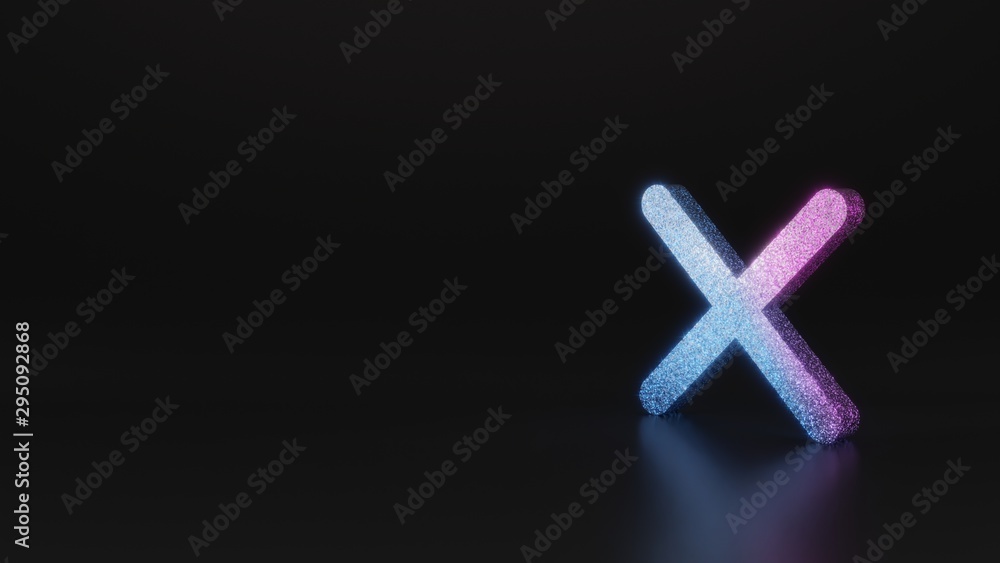 science glitter symbol of cancel icon 3D rendering science glitter symbol of cancel icon 3D rendering
