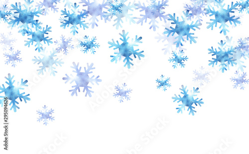 雪の結晶　水彩テクスチャー