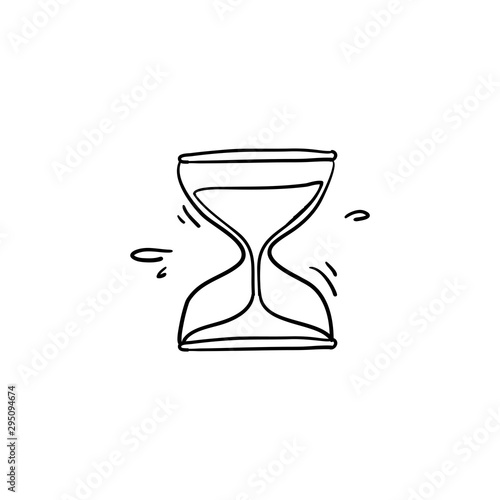 doodle hourglass illustration with handdrawn style vector