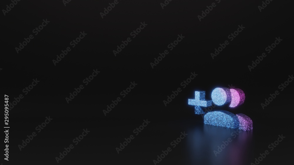 science glitter symbol of create group button icon 3D rendering science glitter symbol of create group button icon 3D rendering