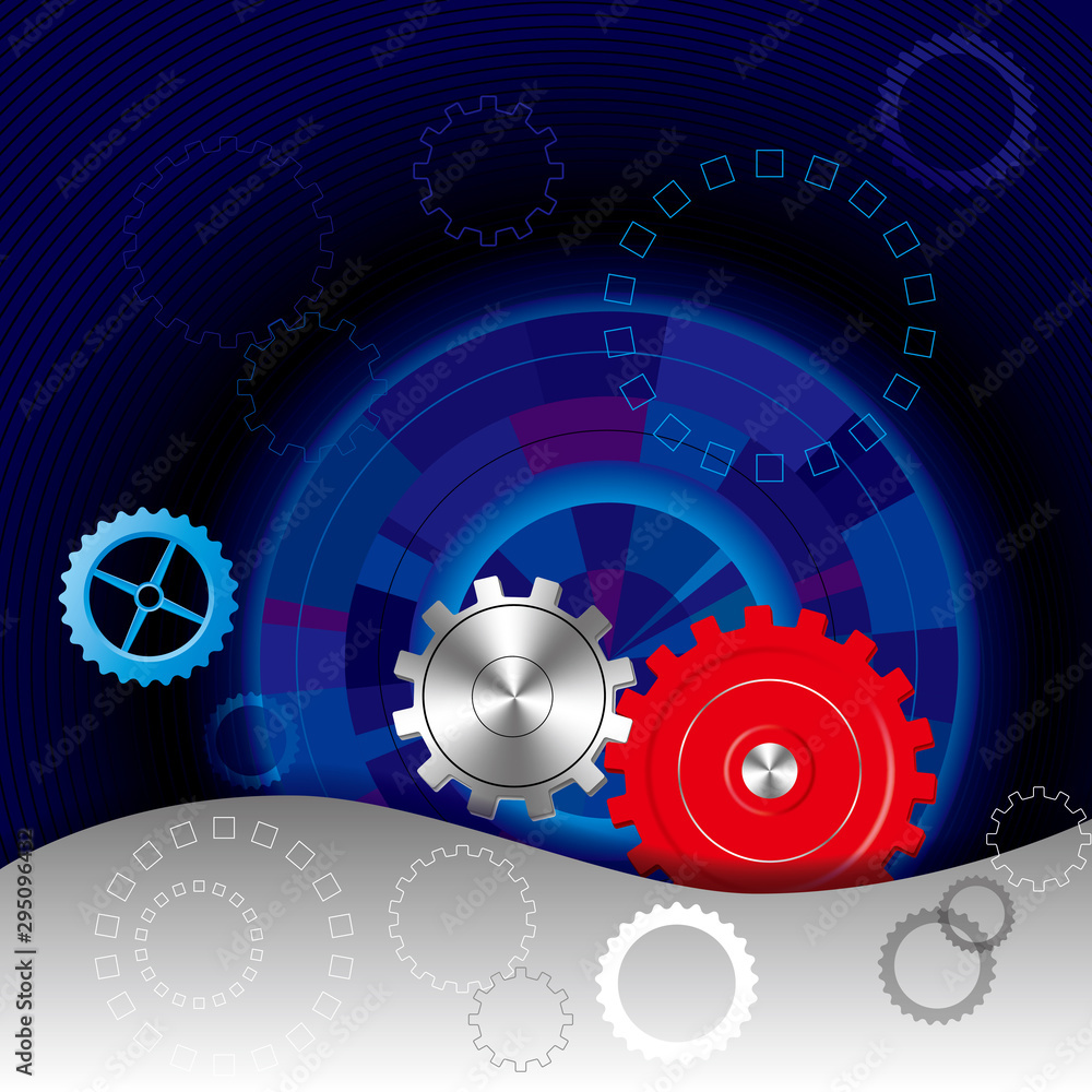 Vector drawn gears. Isolated on black background. Vector drawn gears. Isolated on black background.