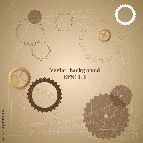 Vintage background design. Mechanical gear combination.