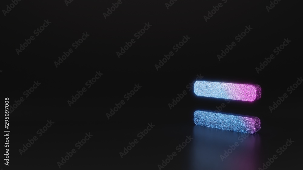 science glitter symbol of equals icon 3D rendering science glitter symbol of equals icon 3D rendering