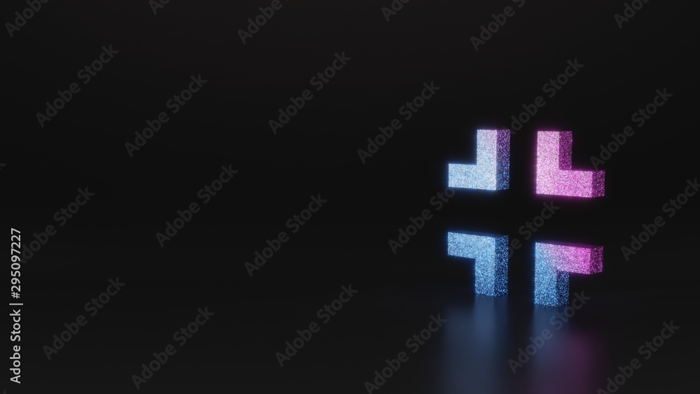 Obraz premium science glitter symbol of exit icon 3D rendering