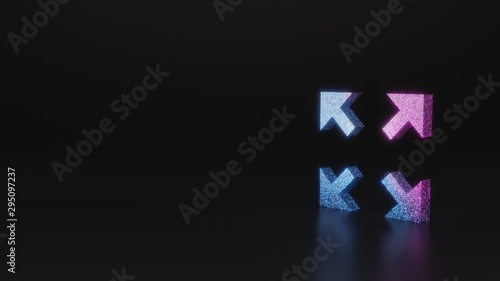 science glitter symbol of expand icon 3D rendering