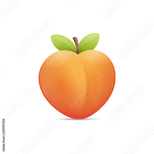 Peach emoji vector illustration isolated on white