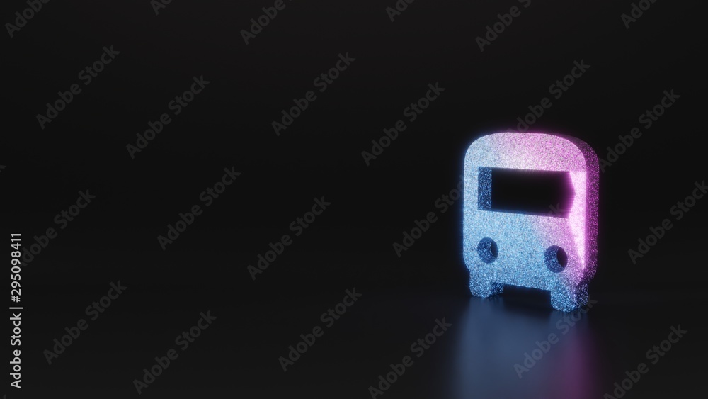 science glitter symbol of front bus icon 3D rendering science glitter symbol of front bus icon 3D rendering