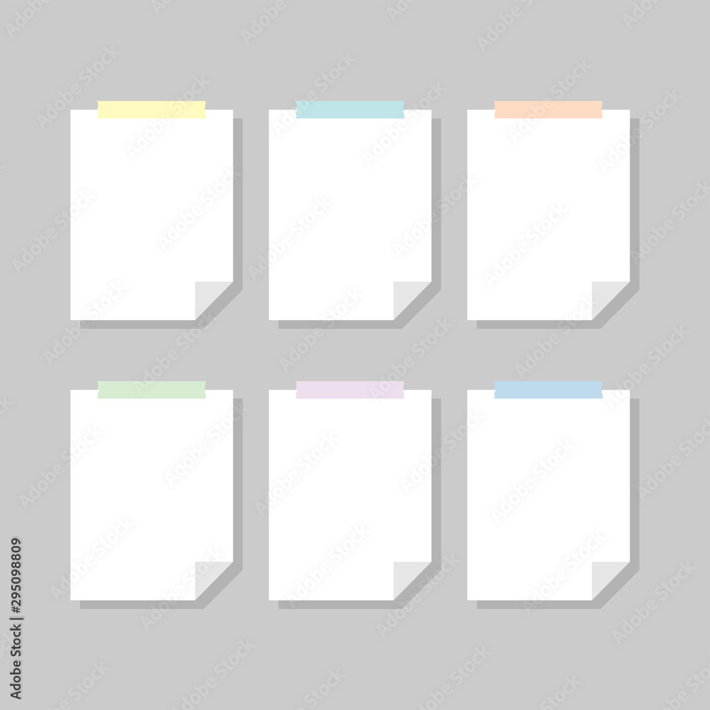 Set of note paper template vector illustration