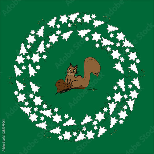 Merry Christmas seamless pattern: food, celebration cook: mulled wine, gingerbread cookies, berries, nuts, candies, hot chocolate, marshmallows... top view, hand drawn flat design vector illustration