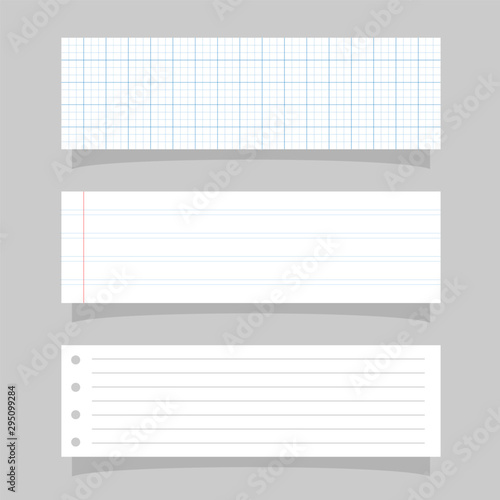 Set of realistic paper template vector illustration