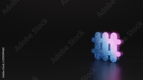 science glitter symbol of heating icon 3D rendering