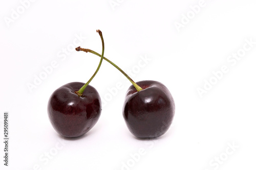 Two Cherries on white