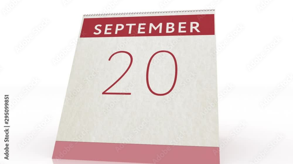 September 20 date. calendar change to September 20 animation September 20 date. calendar change to September 20 animation