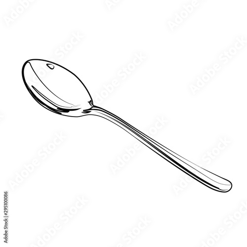 spoon contour vector illustration isolated