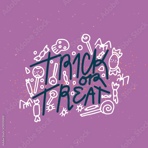 halloween symbols and calligraphy.Vector clipart collection for creative designs in nice colors.