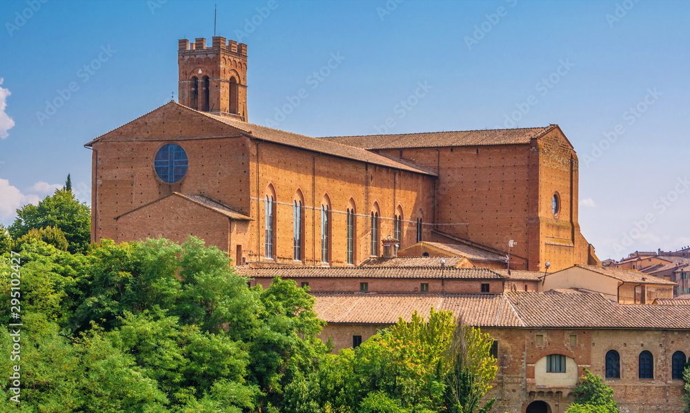Romanesque Gothic. Medieval Cathedral in Siena in Italy