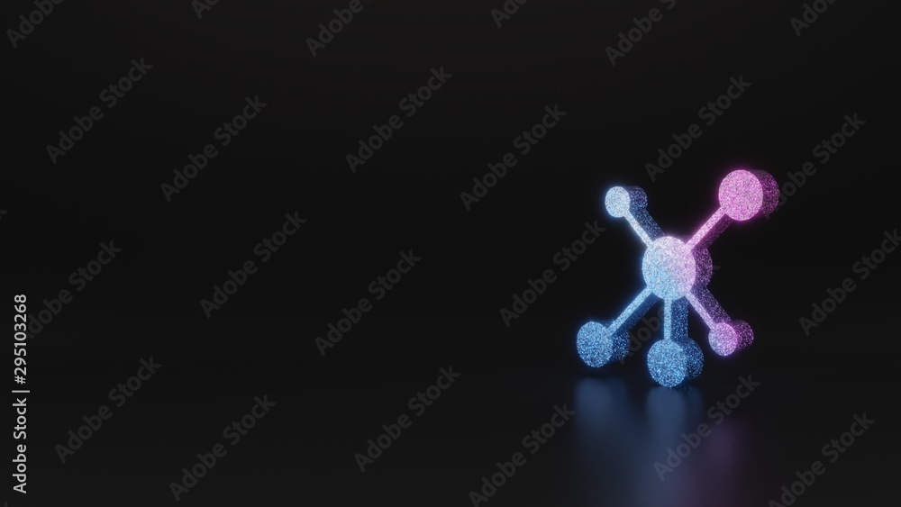 science glitter symbol of network icon 3D rendering science glitter symbol of network icon 3D rendering