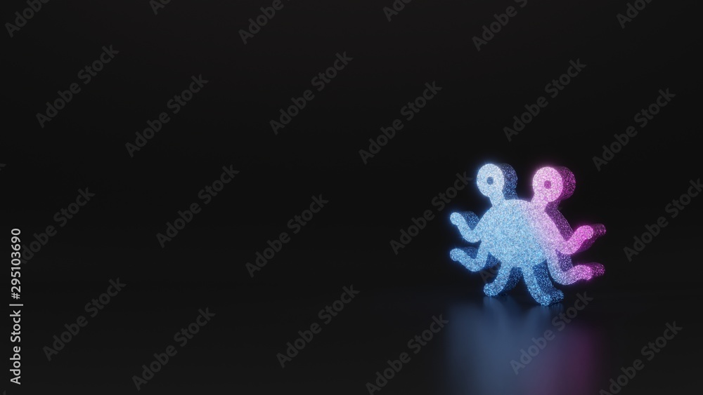 science glitter symbol of pastafarianism icon 3D rendering