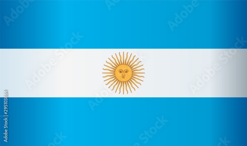 Flag of Argentina, Argentine Republic. Template for award design, an official document with the flag of Argentina and other uses. Bright, colorful vector illustration.