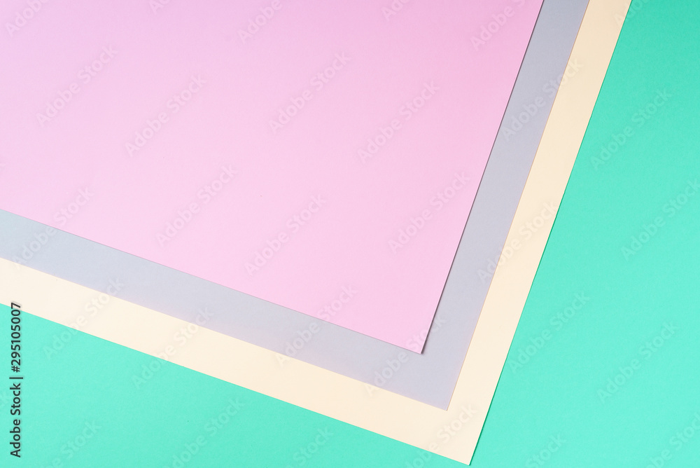 Background in trendy green and pink colors. Fashionable paper. Top view. Minimal concept. Trendy mint color Background in trendy green and pink colors. Fashionable paper. Top view. Minimal concept. Trendy mint color