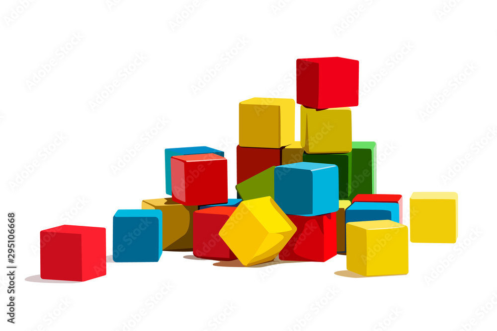Fototapeta premium toy block realistic vector illustration isolated