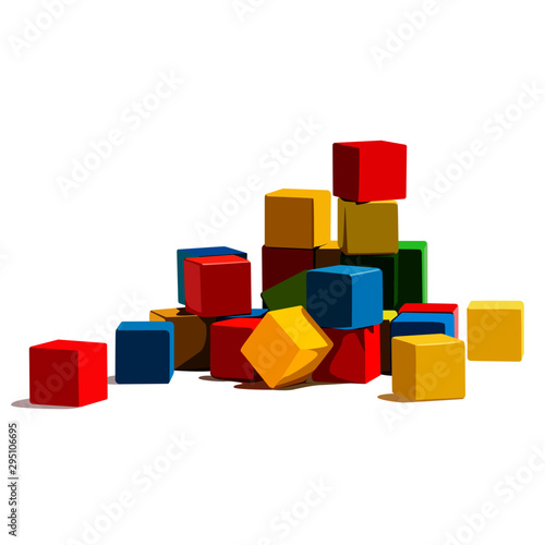 toy block realistic vector illustration isolated