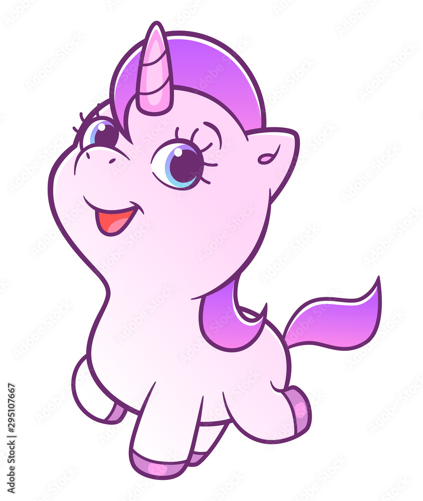Fototapeta premium Cute walking unicorn