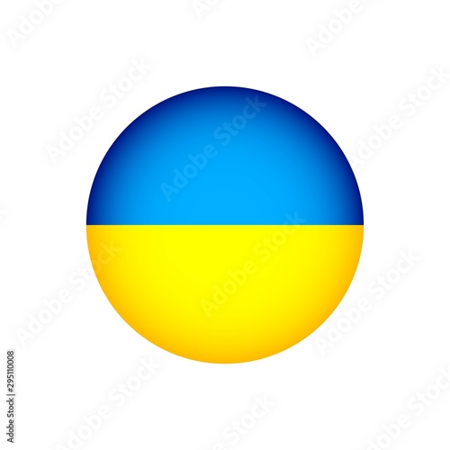 Ukrainian national flag button, symbol of Ukraine, vector EPS 10