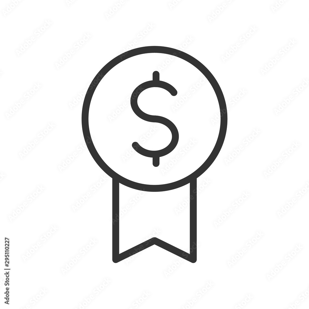 dollar sign medal outline ui web icon. dollar sign medal vector icon for web, mobile and user interface design isolated on white background dollar sign medal outline ui web icon. dollar sign medal vector icon for web, mobile and user interface design isolated on white background