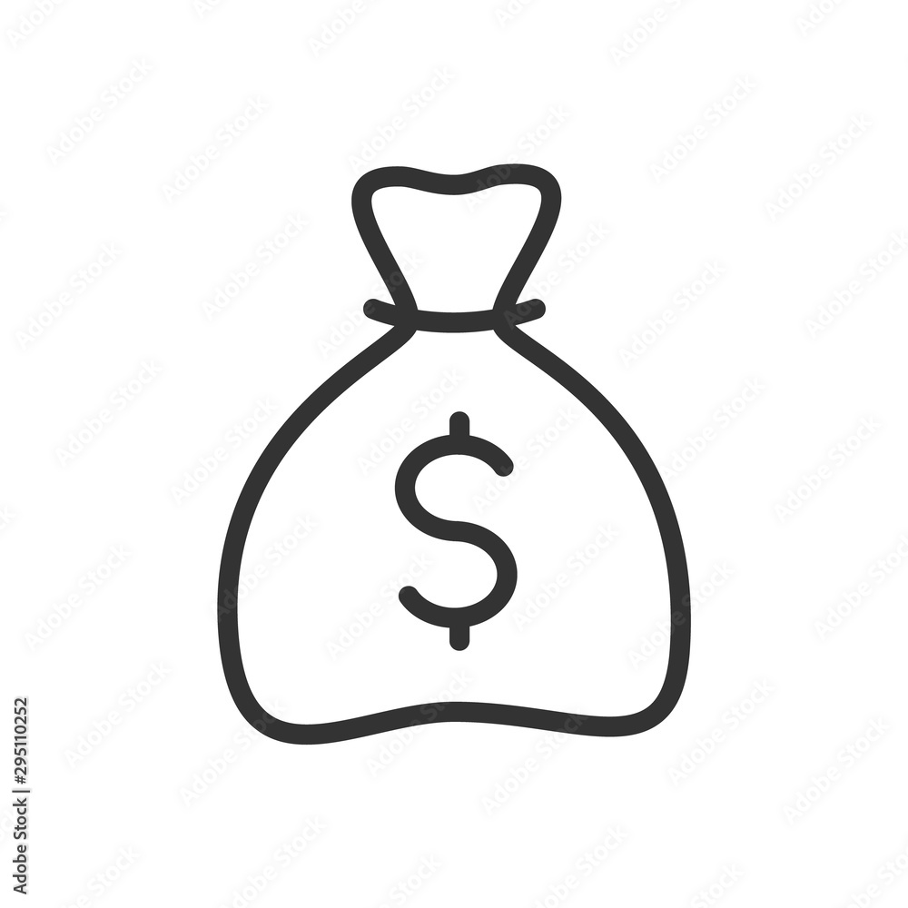 money bag outline ui web icon. money bag with dollar sign vector icon for web, mobile and user interface design isolated on white background money bag outline ui web icon. money bag with dollar sign vector icon for web, mobile and user interface design isolated on white background