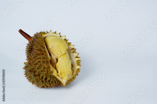 Durian fruit, King of fruits, isolated on white background.