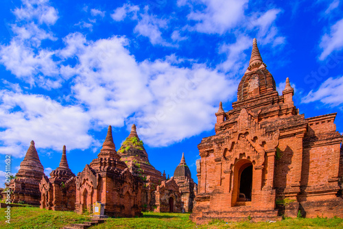 temple of Bagan  Myanmar in the Archaeological Park  Burma. Sunrise