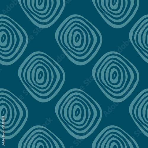 Abstract crossed arc backdrop. Hand drawn geometric circles seamless pattern.