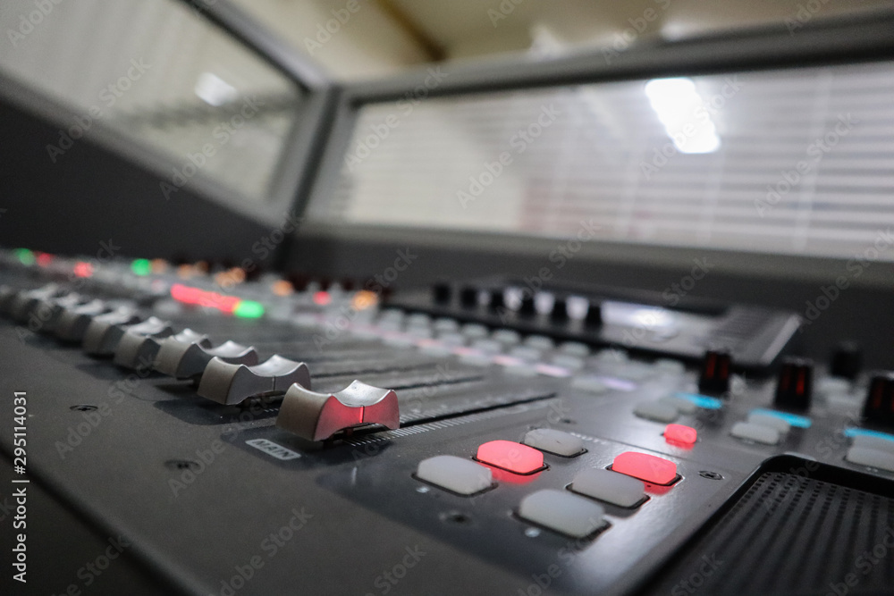 Professional sound mixer closeup Professional sound mixer closeup