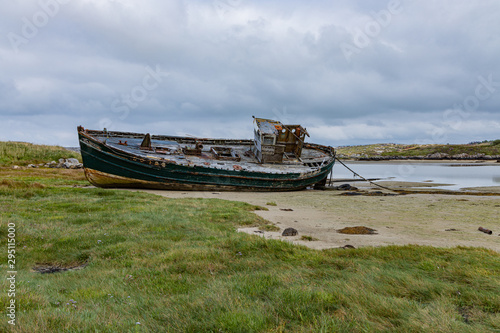 Fishing boat wreck Star of the Sea beached on Cruit Island  Wild Atlantic Way  County Donegal  Ireland