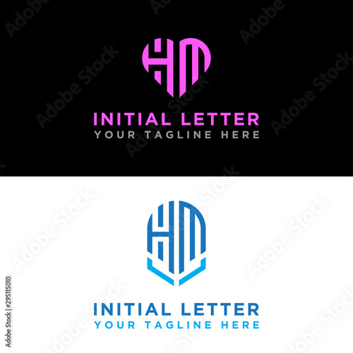 Modern Logo Set HM logo design, which inspires all companies. -Vectors
